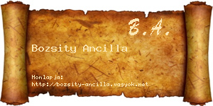 Bozsity Ancilla névjegykártya
