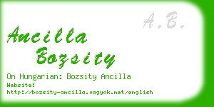 ancilla bozsity business card